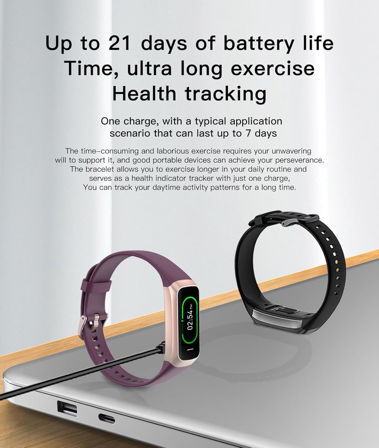 Health and Fitness Tracker for Men and Women, AMOLED Display, Compatible with Android & iOS, Features Alarm, Stopwatch, Blood Pressure Monitor, Calorie Tracking, and IP68 Waterproof Rating