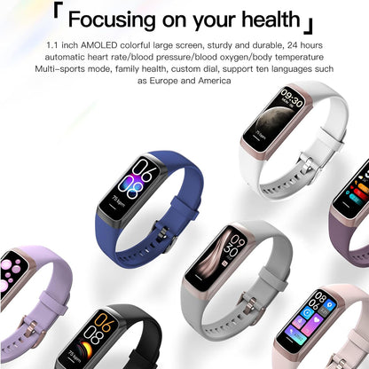 Health and Fitness Tracker for Men and Women, AMOLED Display, Compatible with Android & iOS, Features Alarm, Stopwatch, Blood Pressure Monitor, Calorie Tracking, and IP68 Waterproof Rating