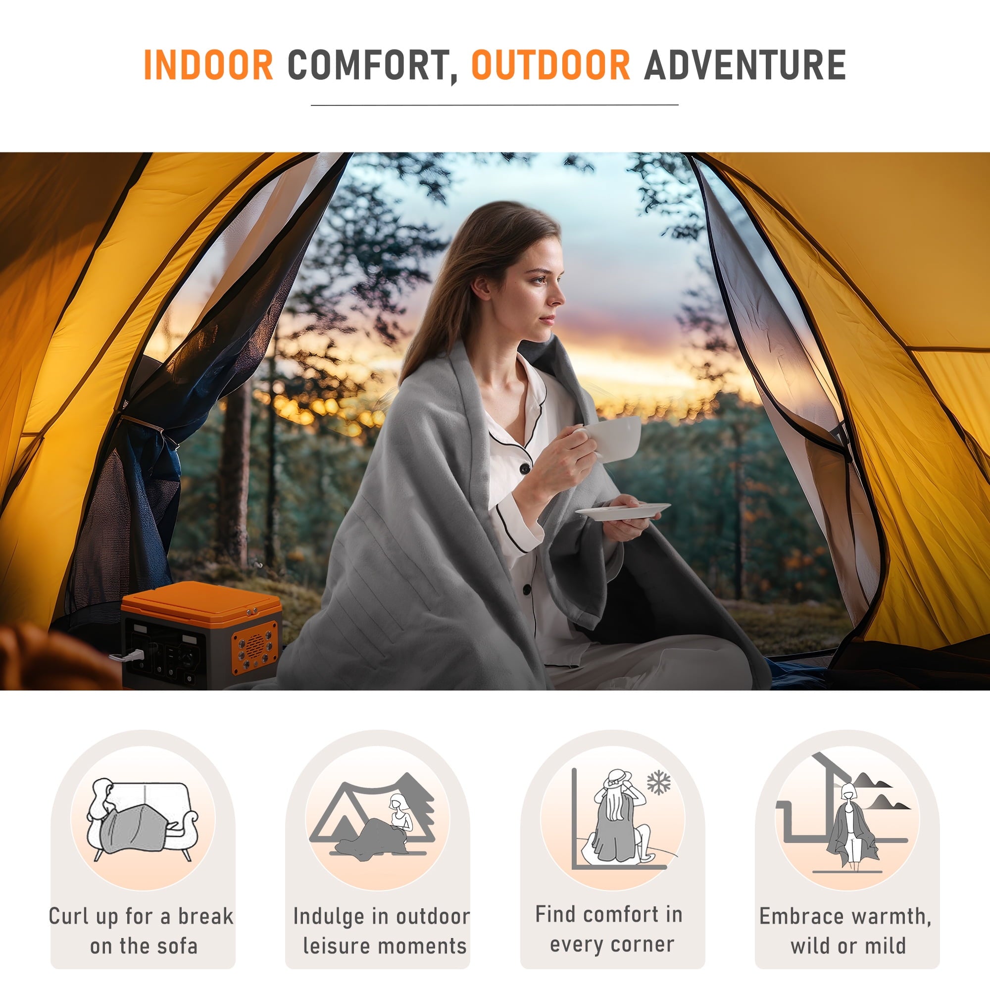 Electric Blanket 50X60 Inches 4 Hour Auto Disconnect 6 Heat Settings Machine Washable